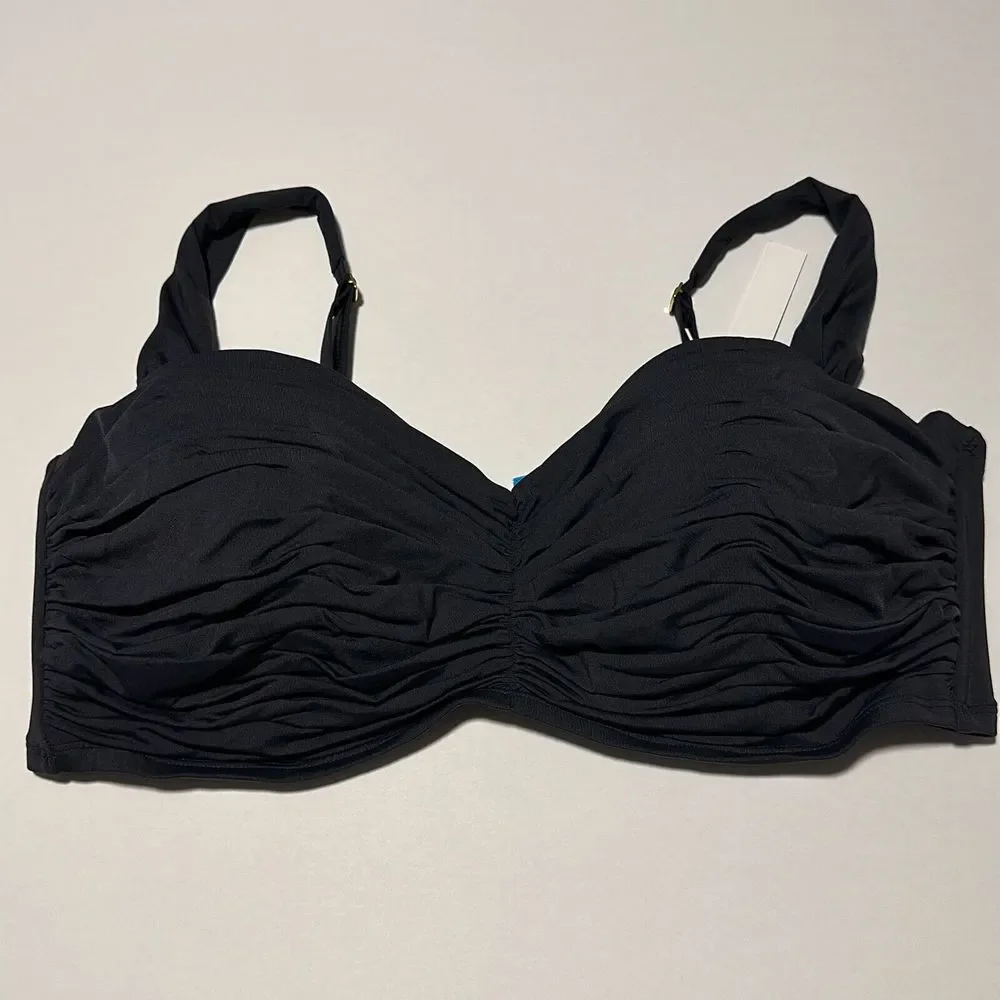 Bleu Rod Beattie Kore Women's Black Adjustable Strap Bandeau Top Size 40D - Picture 3 of 5